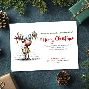 Carte de vœux de Noël joyeuse et fantaisiste de re