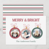 Carte de vœux de Noël Joyeuse et Lumineuse (Devant / Derrière)