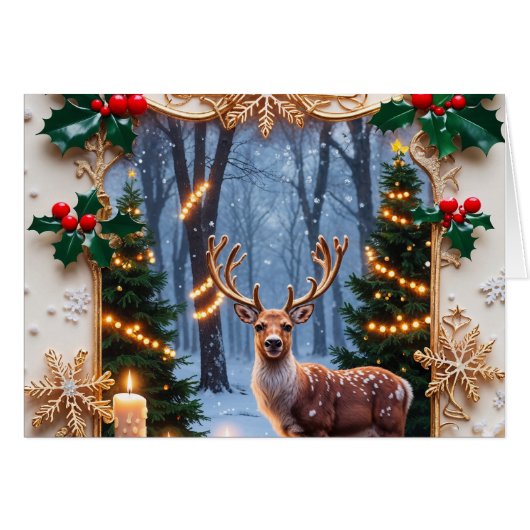 Carte de vœux de Noël joyeux (Devant horizontal)