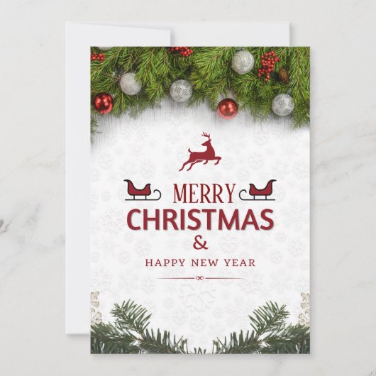 Carte de vœux de Noël joyeux (Devant)