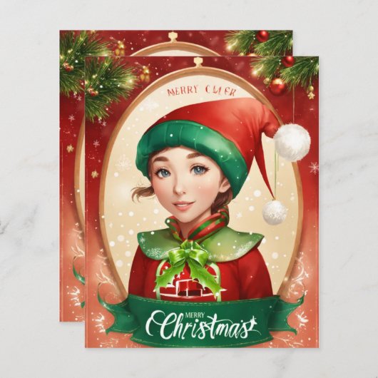 Carte de voeux de Noël joyeux (Devant / Derrière)