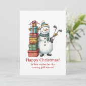 Carte de vœux de Noël Joyeux Golfeur (Debout devant)