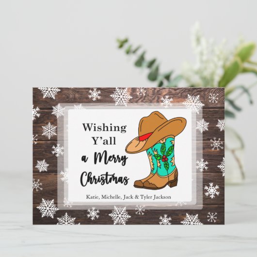 Carte de vœux de Noël Joyeux Noël à tous (Debout devant)