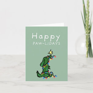 Carte de vœux de Noël Joyeux Paw-lidays pour tecke