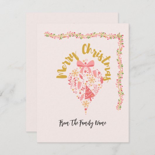 Carte de voeux de Noël Joyeux Whimsical (Devant / Derrière)