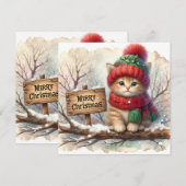 Carte de voeux de Noël Kitty (Devant / Derrière)