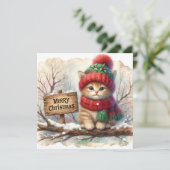 Carte de voeux de Noël Kitty (Debout devant)