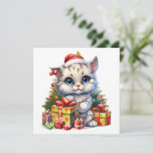 Carte de voeux de Noël Kitty (Debout devant)