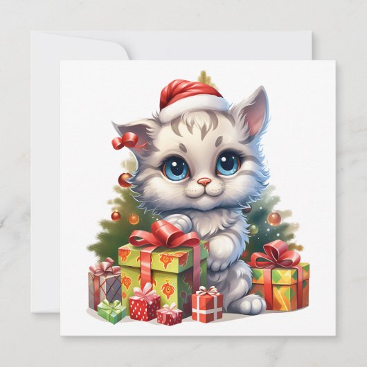 Carte de voeux de Noël Kitty (Devant)