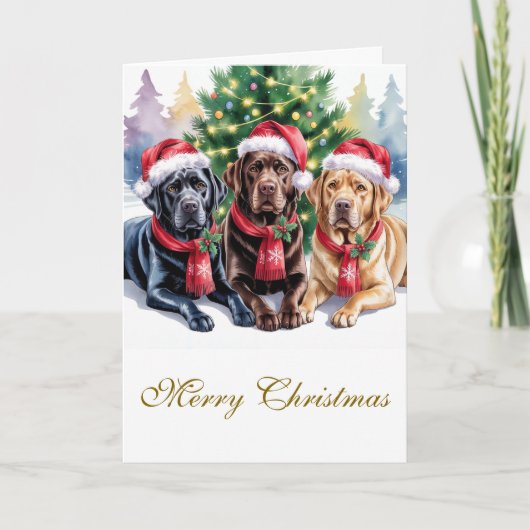 Carte de vœux de Noël Labrador (Devant)