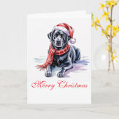 Carte de vœux de Noël Labrador (Fleur jaune)