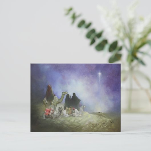 Carte de vœux de Noël Le voyage des Mages (Debout devant)