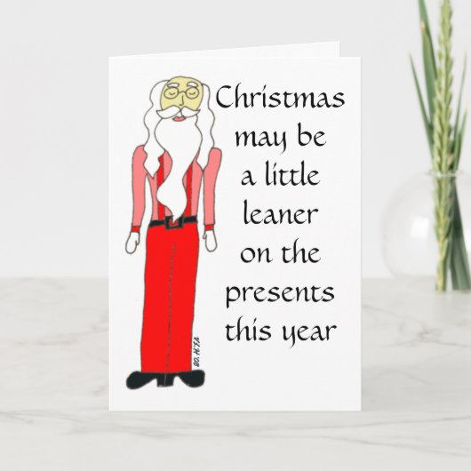 Carte de voeux de Noël Lean Père Noël (Devant)