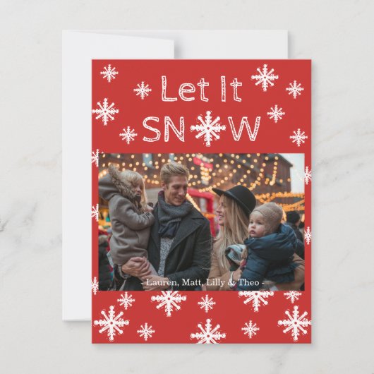Carte de vœux de Noël Let It Snow (Devant)