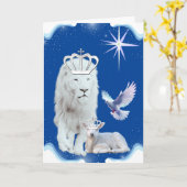 Carte de vœux de Noël Lion & Agneau (Fleur jaune)