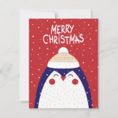 Carte de vœux de Noël Manchot (Devant)