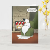 Carte de voeux de Noël Melding Snowman (Fleur jaune)