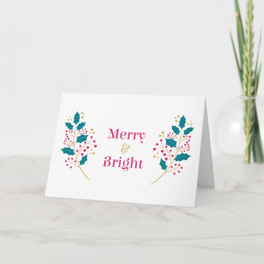 Carte de vœux de Noël Merry & Bright (Devant)