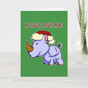 Carte de voeux de Noël Merry Rhino