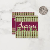 Carte de vœux de Noël Mini Seasons Greetings Sweet (Devant/Arrière en situation)