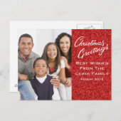 Carte de voeux de Noël Modèle avec Parties scintil (Devant / Derrière)