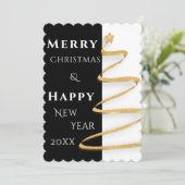 Carte de voeux de Noël moderne à deux tons tonique (Debout devant)