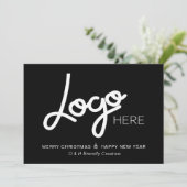 Carte de vœux de Noël moderne avec logo/photo d'en (Debout devant)