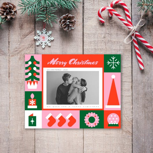 Carte de vœux de Noël moderne Joy