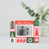 Carte de vœux de Noël moderne Joy (Debout devant)