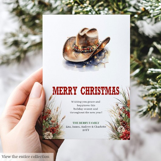 Carte de vœux de Noël modifiable avec chapeau de c