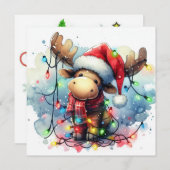 Carte de voeux de Noël Moose (Devant / Derrière)