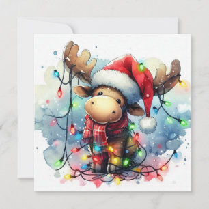 Carte de voeux de Noël Moose