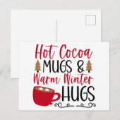 Carte de vœux de Noël Mug & Câlins Chocolat Chaud (Devant / Derrière)