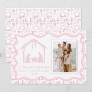 Carte de vœux de Noël Nativité, Photo de famille p