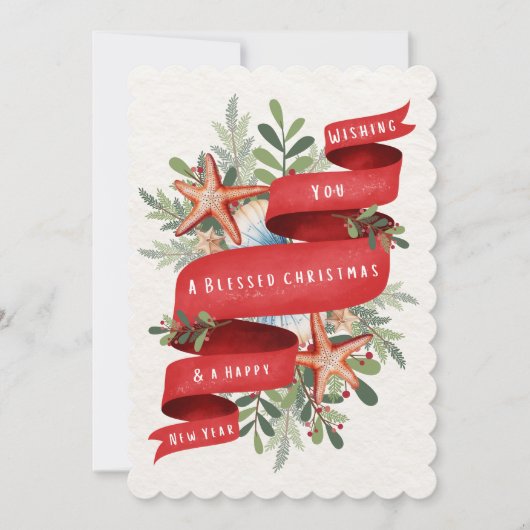Carte de vœux de Noël nautique (Devant)