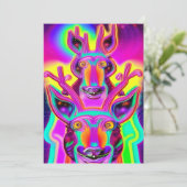 Carte de voeux de Noël néon Reindeer (Debout devant)