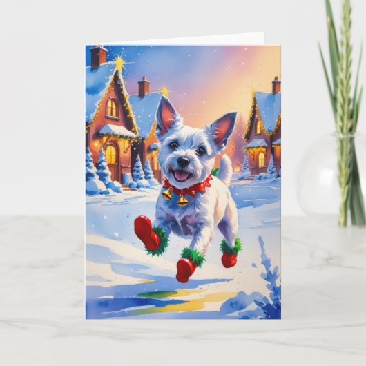 Carte de voeux de Noël Norwich Terrier Dog (Devant)