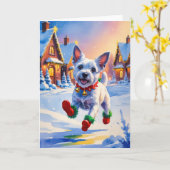 Carte de voeux de Noël Norwich Terrier Dog (Fleur jaune)