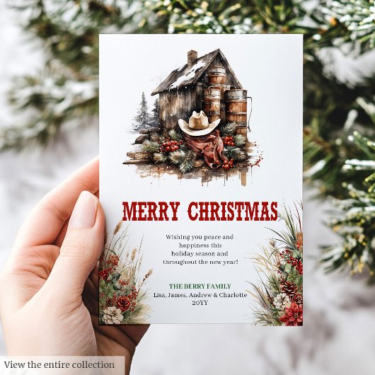 Carte de vœux de Noël numérique savane rustique