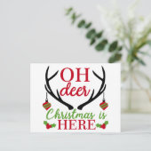 Carte de vœux de Noël Oh Deer (Debout devant)