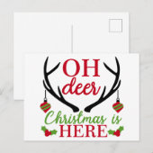 Carte de vœux de Noël Oh Deer (Devant / Derrière)