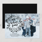 Carte de vœux de Noël Oh Quelle Fête (Devant / Derrière)