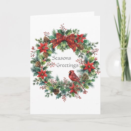 Carte de voeux de Noël Oiseau rouge (Devant)