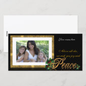 Carte de vœux de Noël Paix (Devant / Derrière)