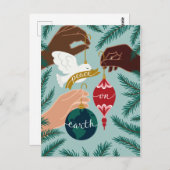 Carte de voeux de Noël Paix sur Terre (Devant / Derrière)