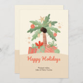 Carte de voeux de Noël Palm Tree (Devant / Derrière)