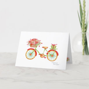 Carte de voeux de Noël Panier à fleurs