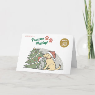 Carte de vœux de Noël Paws & Joy Pet Care