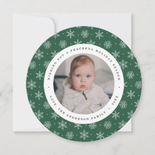 Carte de vœux de Noël Peaceful Winter Cercle Ver
