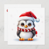 Carte de voeux de Noël Penguin (Devant / Derrière)